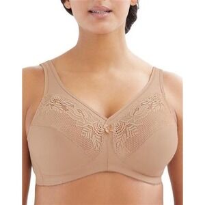 NWOT Glamorise 38F Magic Lift Full Figure Minimizer Bra 1003 Beige #100014